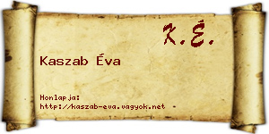 Kaszab Éva névjegykártya
