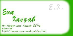 eva kaszab business card